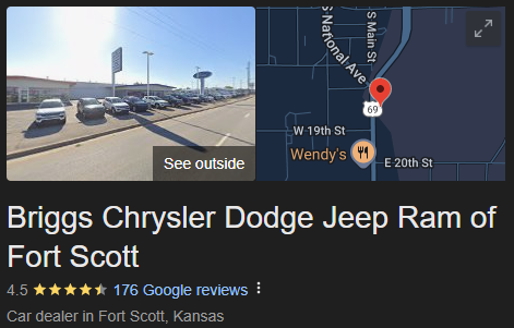 Briggs Chrysler Dodge Jeep Ram of Fort Scott - Recent Google Reviews